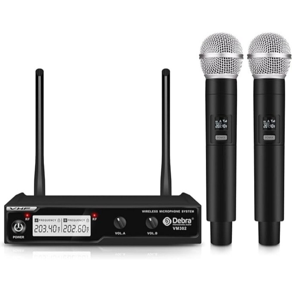 D Debra VHF Wireless Microphone System with Dual Handheld Mic and XLR Interface